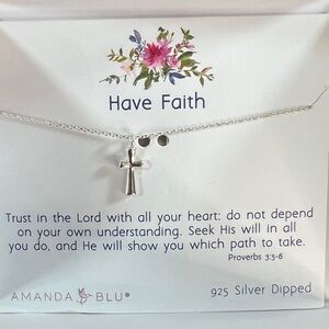 Amanda Blu 925 Silver-Dipped Cross Necklace - Silver